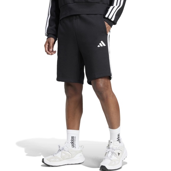 NWT Adidas 3 Stripes Fleece Shorts - Picture 1 of 9